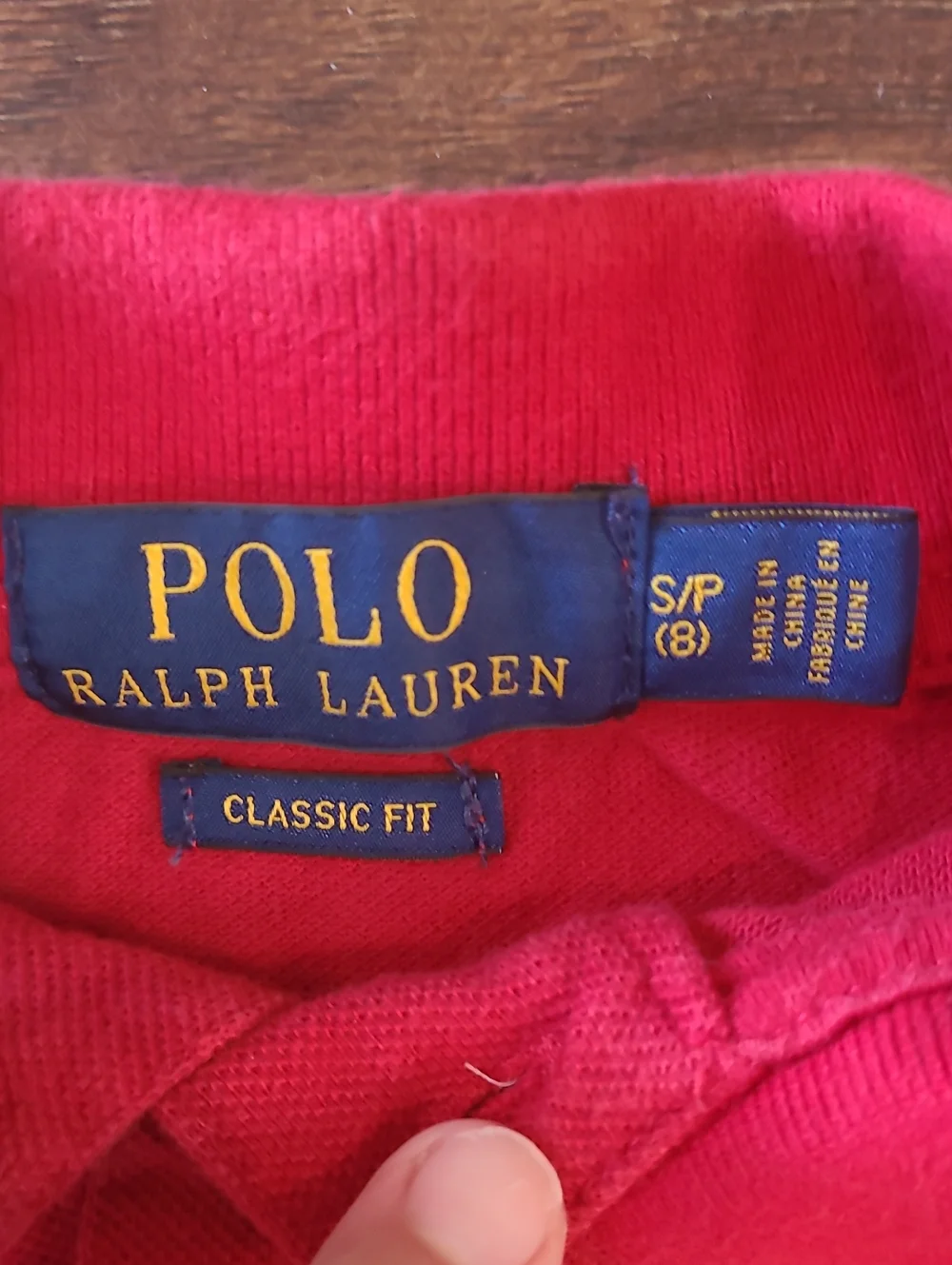 Ralph Lauren Red Boys' Polo with Navy Pony 100% Cotton Size 8